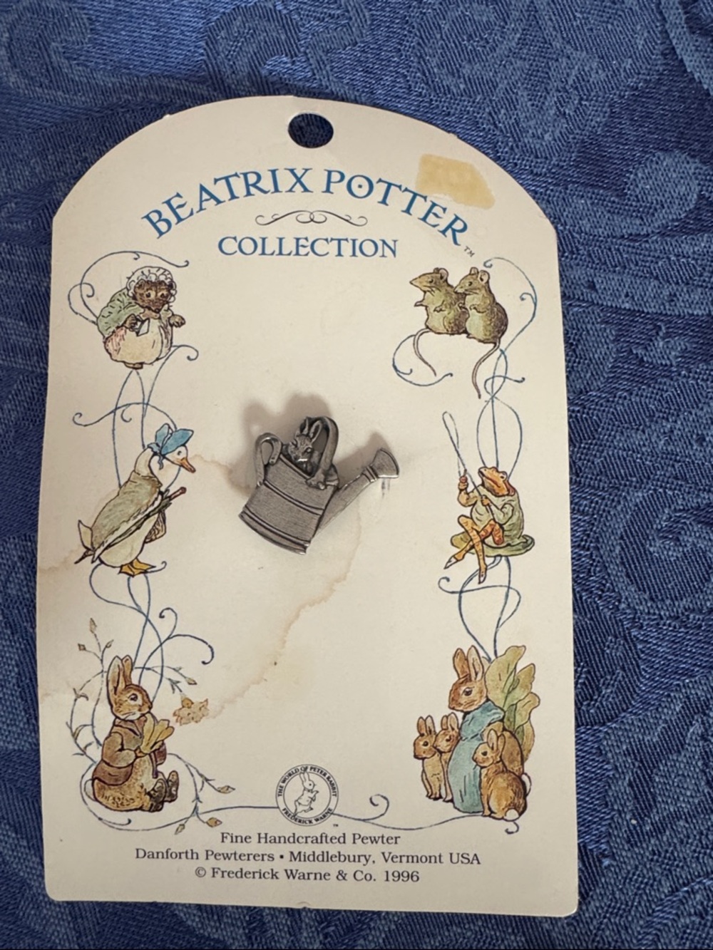 Beatrix Potter Pewter Watering Can Pin